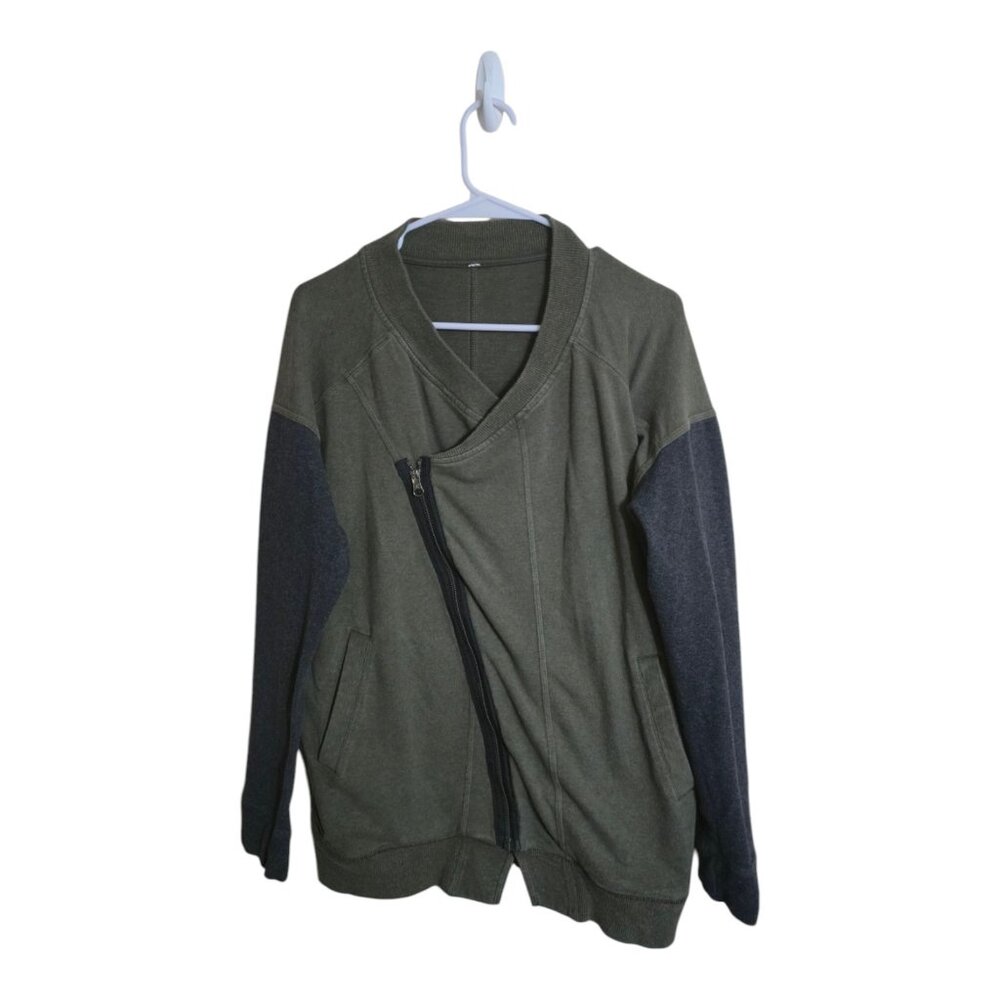 Lululemon Jacket Women 6 Mula Bundle Wrap Fatigue Gorpcore Moto Asymmetrical